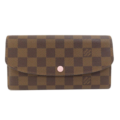 Louis Vuitton Portefeuille Emily Damier Ebene Rose Ballerine Long Wallet