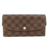 Louis Vuitton Portefeuille Emily Damier Ebene Rose Ballerine Long Wallet