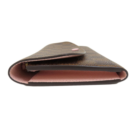 Louis Vuitton Portefeuille Emily Damier Ebene Rose Ballerine Long Wallet