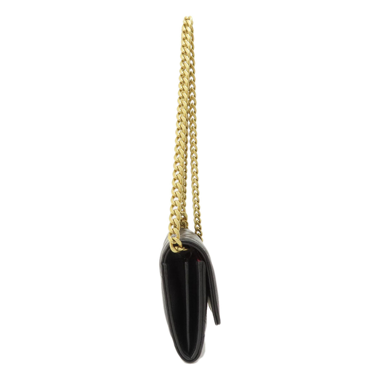Chanel Matelasse Coco Mark Gold Metal Fittings Chain Wallet Black