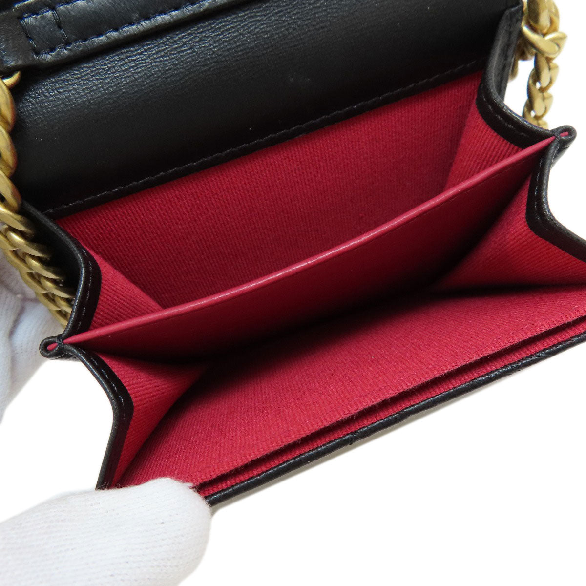 Chanel Matelasse Coco Mark Gold Metal Fittings Chain Wallet Black