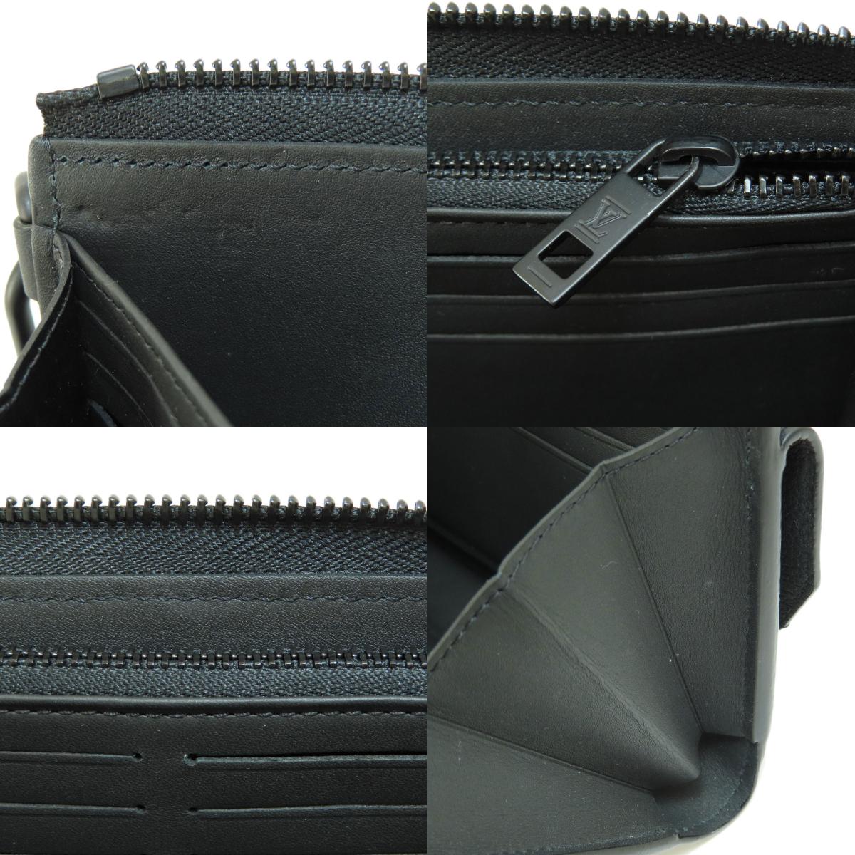 Louis Vuitton Zippy Aerogram Noir Long Wallet Leather