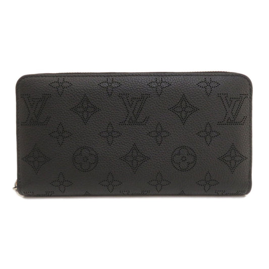 Louis Vuitton Zippy Noir Long Wallet Coin Purse Mahina Leather
