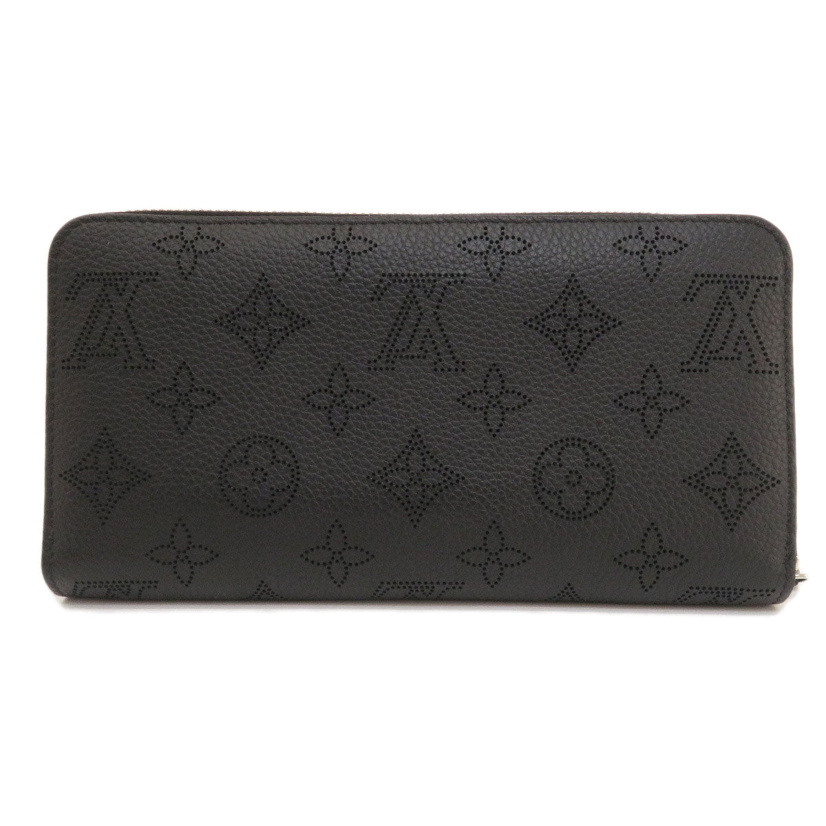 Louis Vuitton Zippy Noir Long Wallet Coin Purse Mahina Leather
