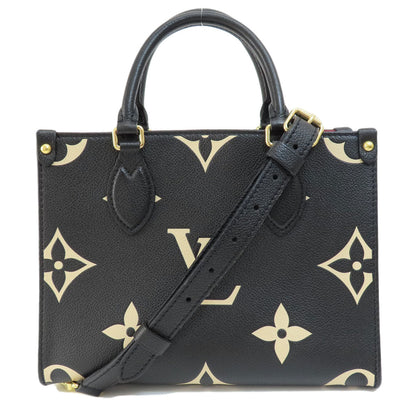 Louis Vuitton On The Go PM Black Beige Handbag Amplant Monogram