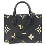 Louis Vuitton On The Go PM Black Beige Handbag Amplant Monogram