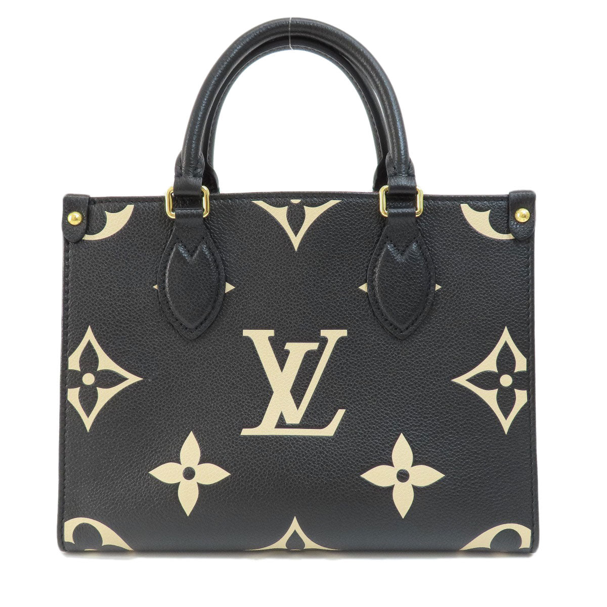 Louis Vuitton On The Go PM Black Beige Handbag Amplant Monogram
