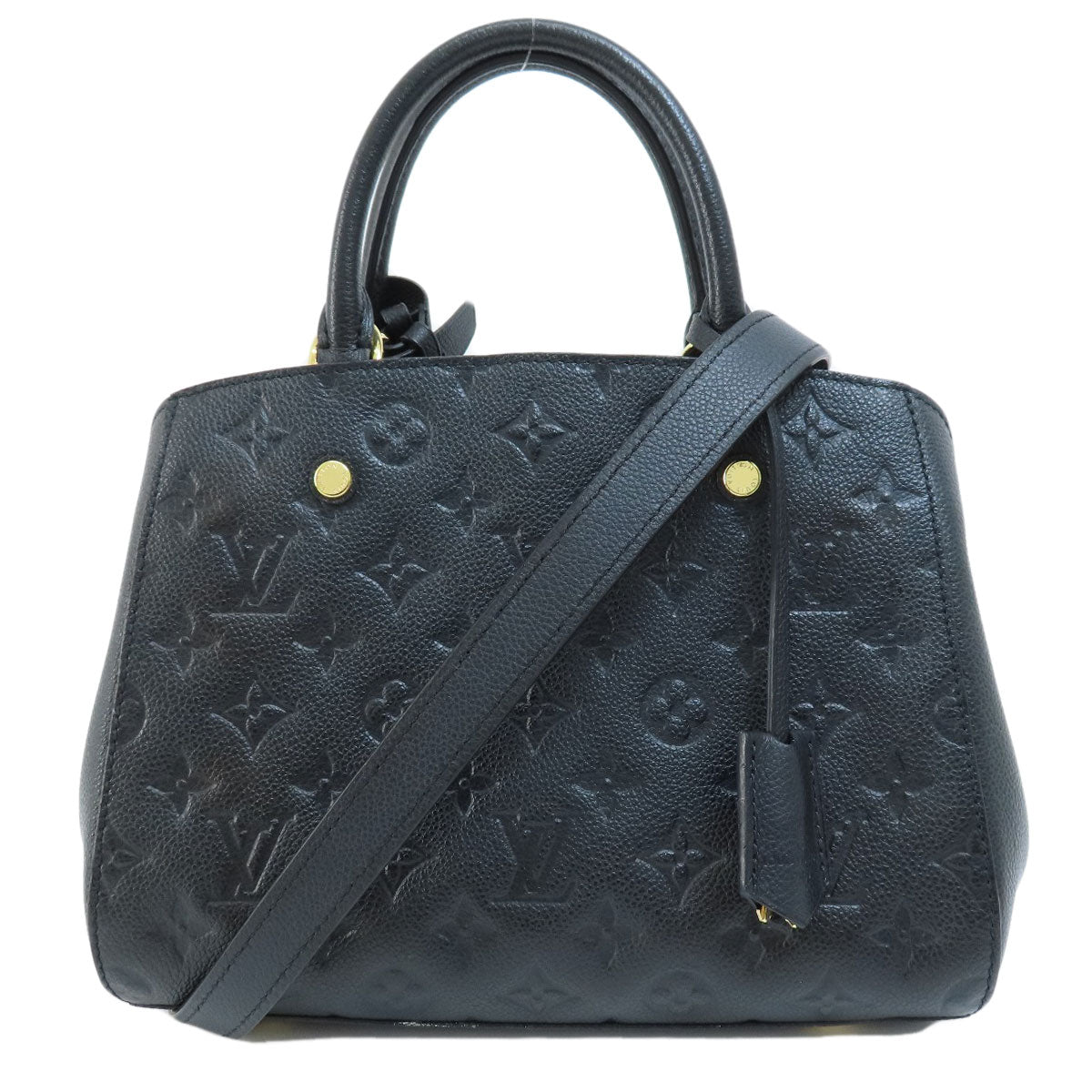 Louis Vuitton Montaigne BB Noir Handbag Amplant Black