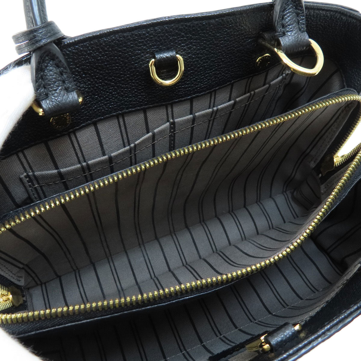 Louis Vuitton Montaigne BB Noir Handbag Amplant Black