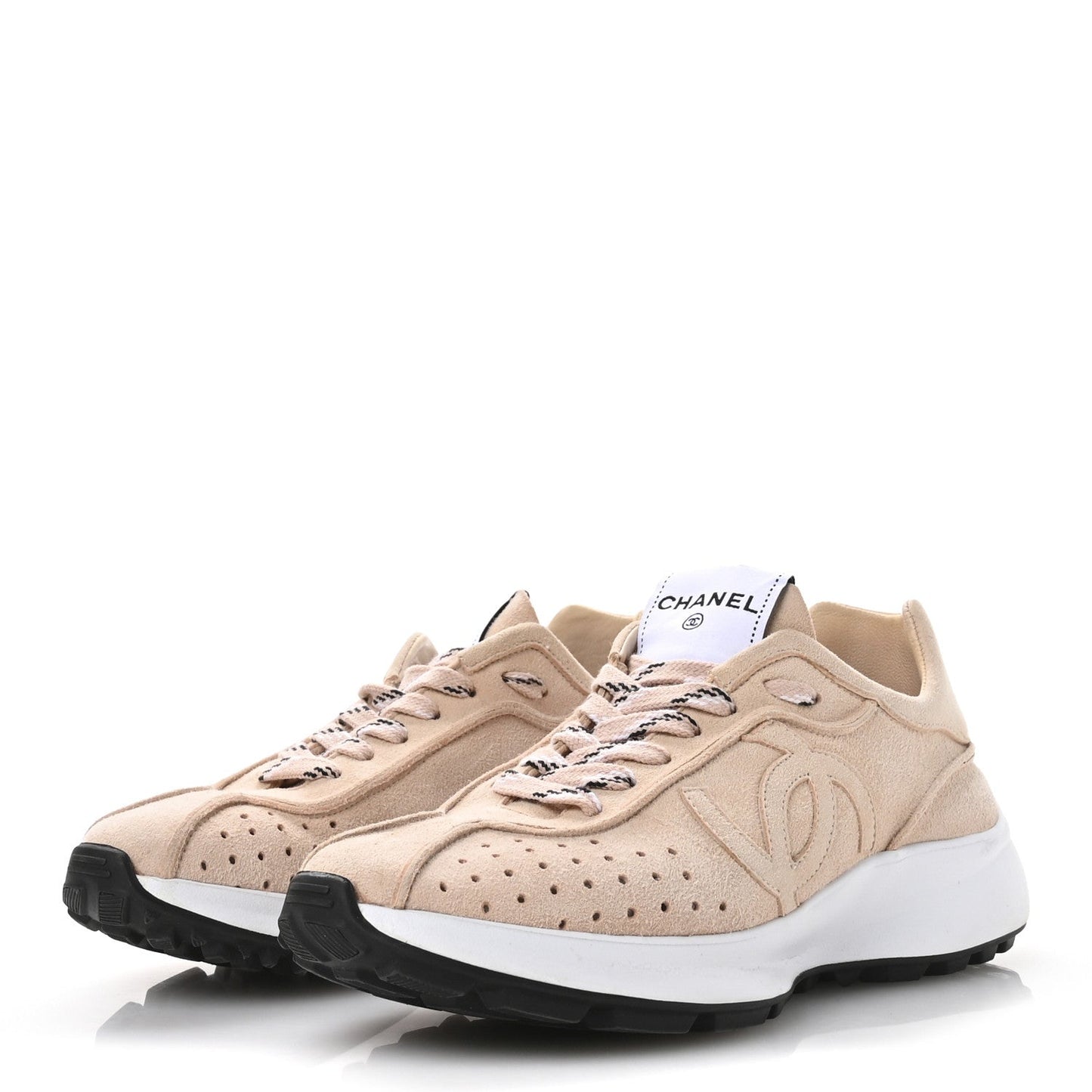 Amelia Suede Goatskin CC Sneakers 37 Light Pink