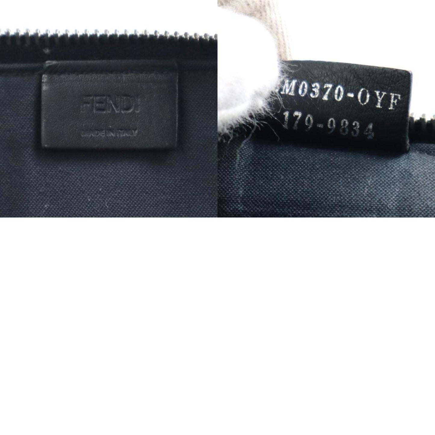 Fendi    Leather Metal Fur Clutch Bag (Pre-Owned)
