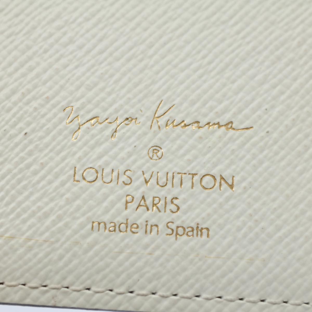 LOUIS VUITTON Yayoi Kusama Agenda PM Day Planner Cover White R21131 Auth 56462A