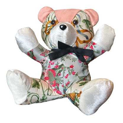 Chinoiserie   Silk Scarf Tender Teddy Bear