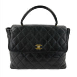 CHANEL   Large Quilted CC Caviar Kelly Flap Bag - Top Handle