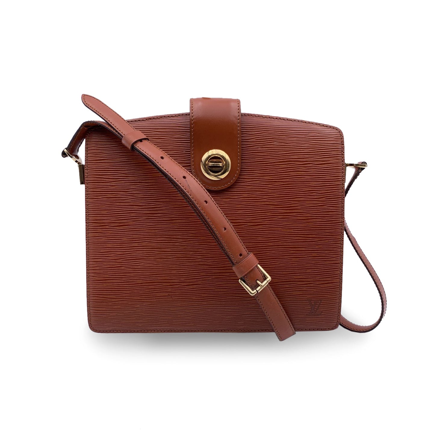 LOUIS VUITTON   Brown Epi Leather Capucine Shoulder Bag