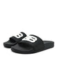 Balenciaga Rubber Womens BB Pool Slide Sandals 36 Black