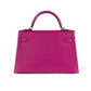 Luxury Hermes 20cm Rose Pourpre Chevre Mini Kelly w/ Palladium Hardware