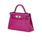 Luxury Hermes 20cm Rose Pourpre Chevre Mini Kelly w/ Palladium Hardware
