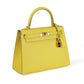 Luxury Hermes 25cm Lime Yellow Epsom Sellier Kelly w/ Gold Hardware