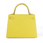 Luxury Hermes 25cm Lime Yellow Epsom Sellier Kelly w/ Gold Hardware
