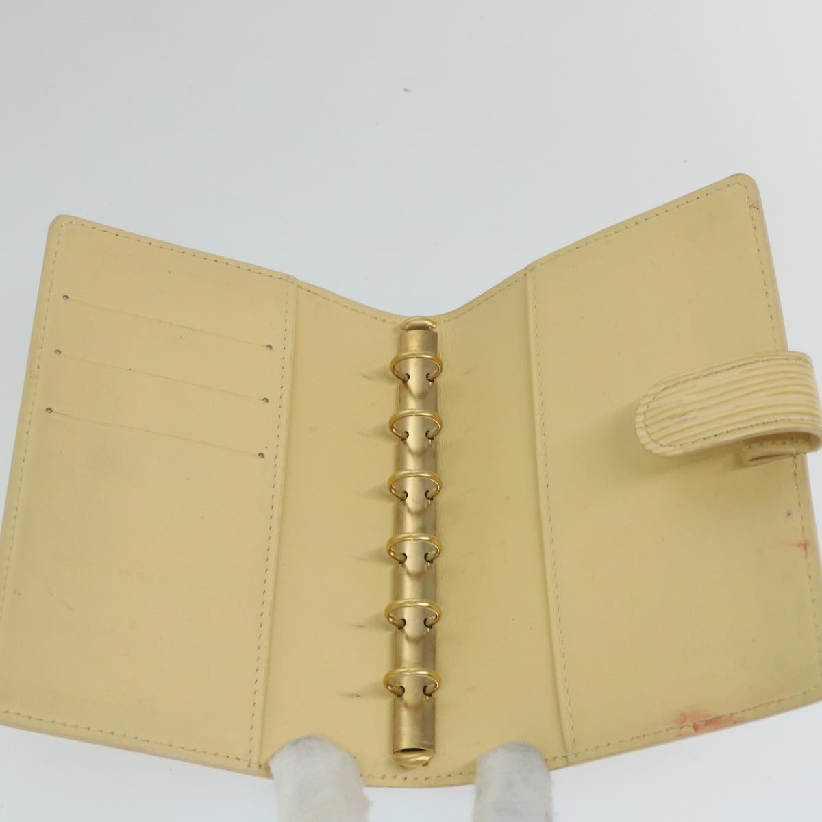 LOUIS VUITTON Epi Agenda PM Day Planner Cover White Yvoire R2005J LV Auth 58113
