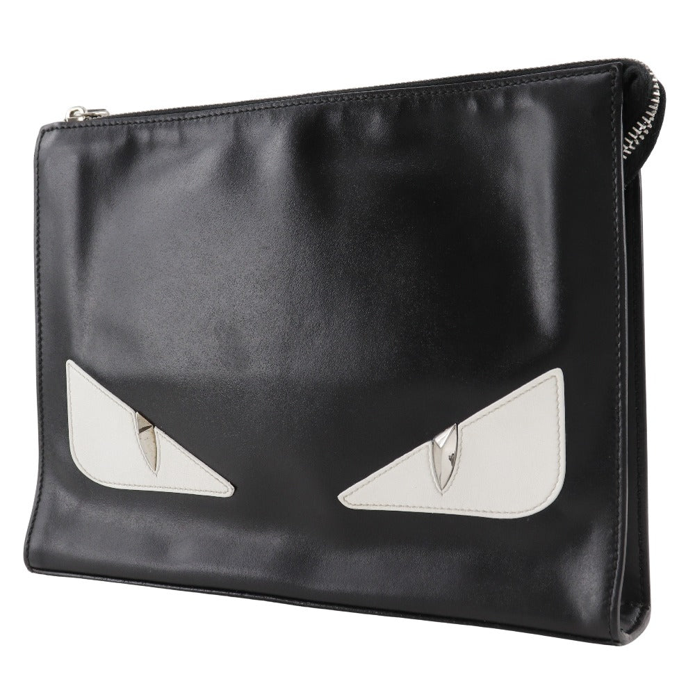 Fendi Monster  Leather Clutch Bag