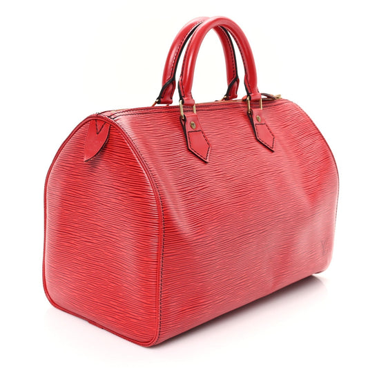 Louis Vuitton Epi Speedy 30 Castillan Red