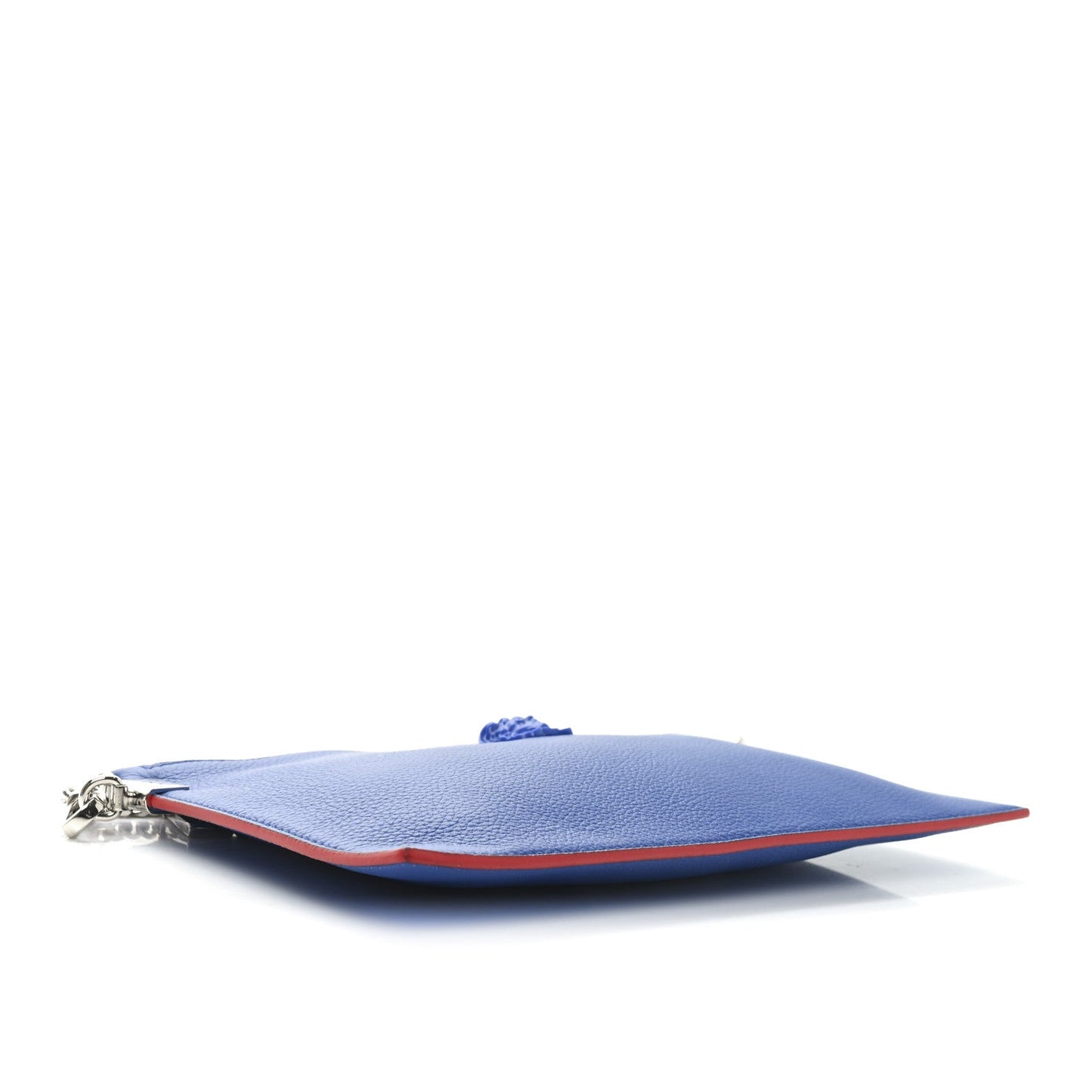 Versace Calfskin Medusa Crossbody Flat Pouch Blue