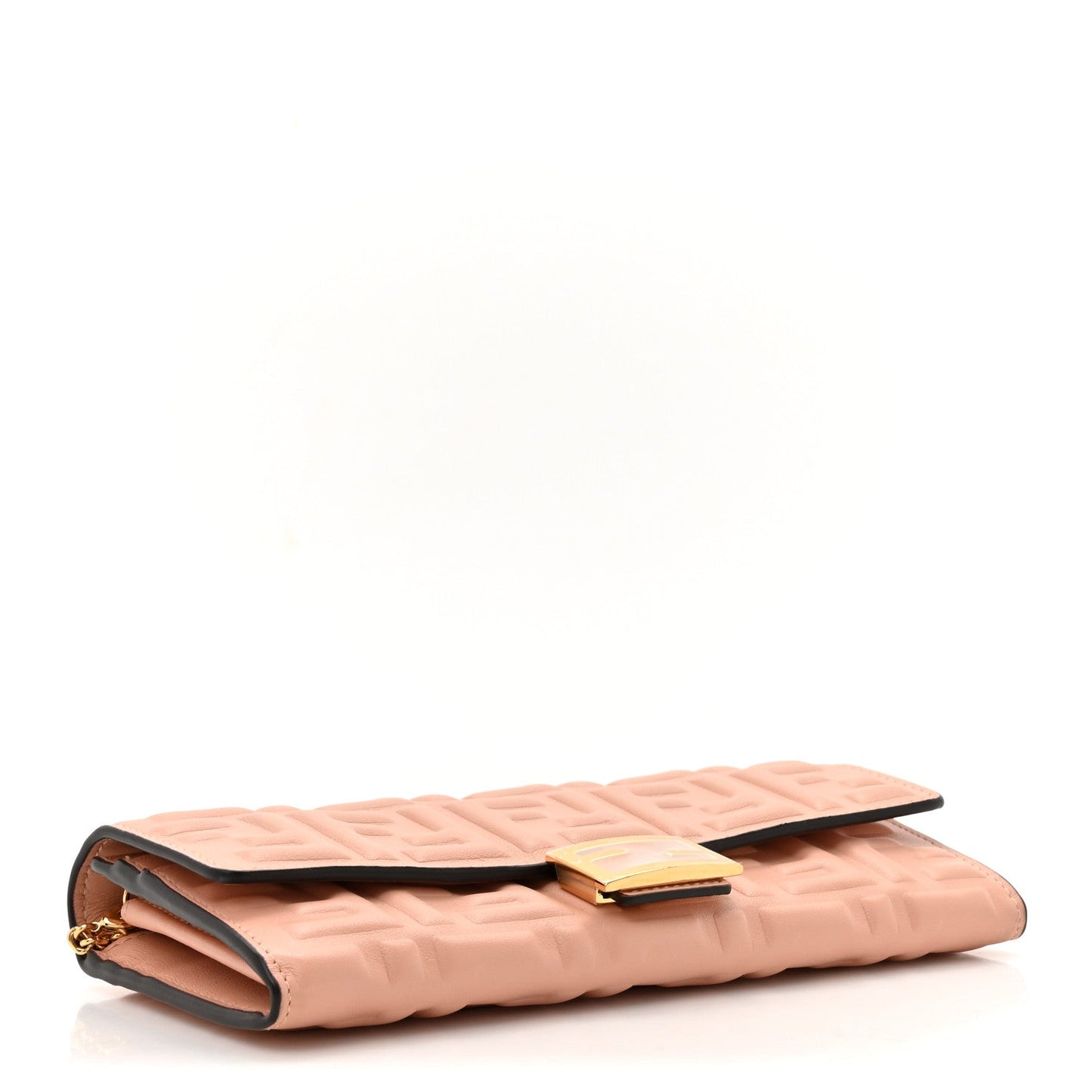 Amelia Nappa Matisse FF Embossed Continental Wallet On Chain Baby Pink