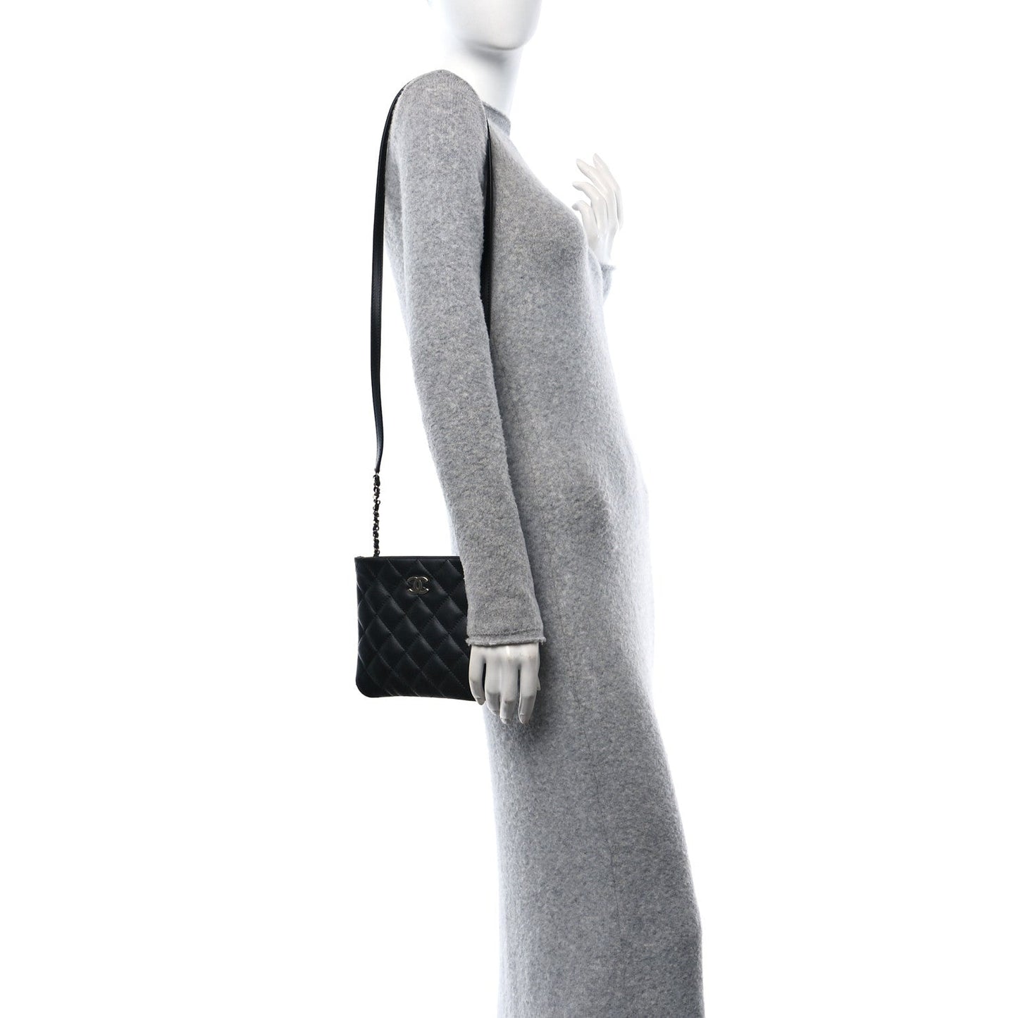 Amelia Lambskin Quilted Crossbody Bag Black