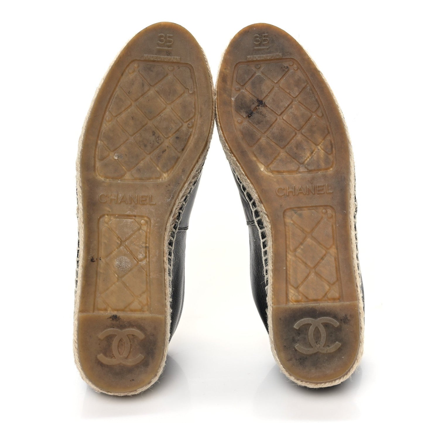 Amelia Lambskin CC Espadrilles 35 Black
