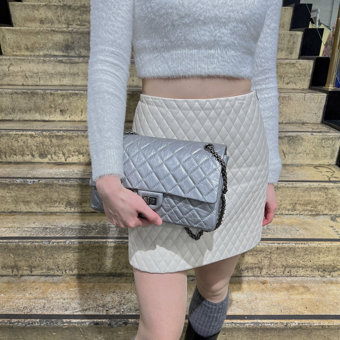 Chanel 2.55 Flap Bag Silver