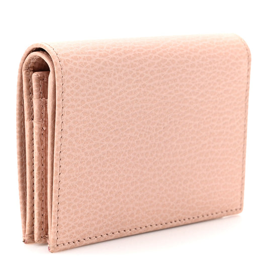 Amelia Dollar Calfskin GG Marmont Card Case Perfect Pink