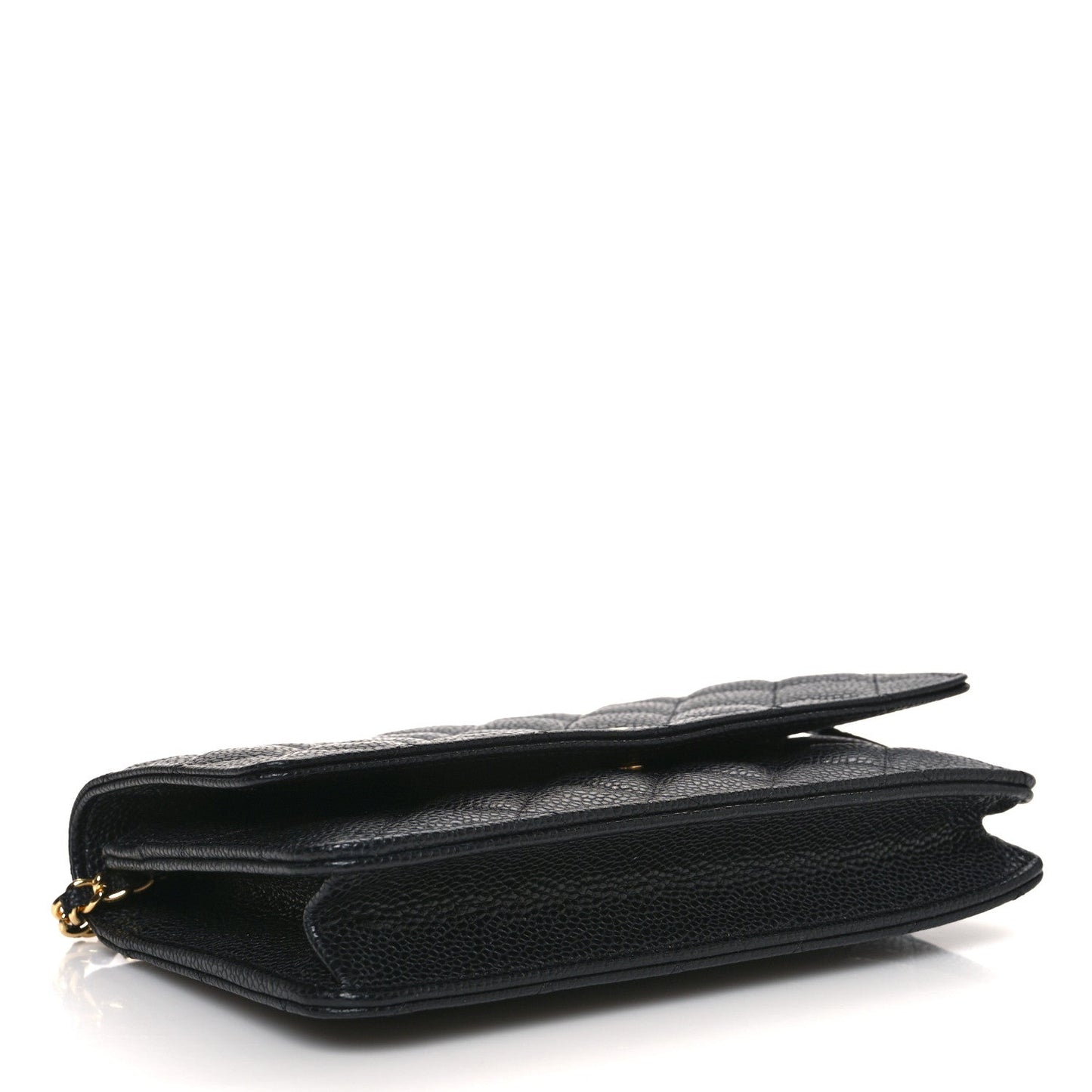 Amelia Caviar Quilted Wallet On Chain WOC Black