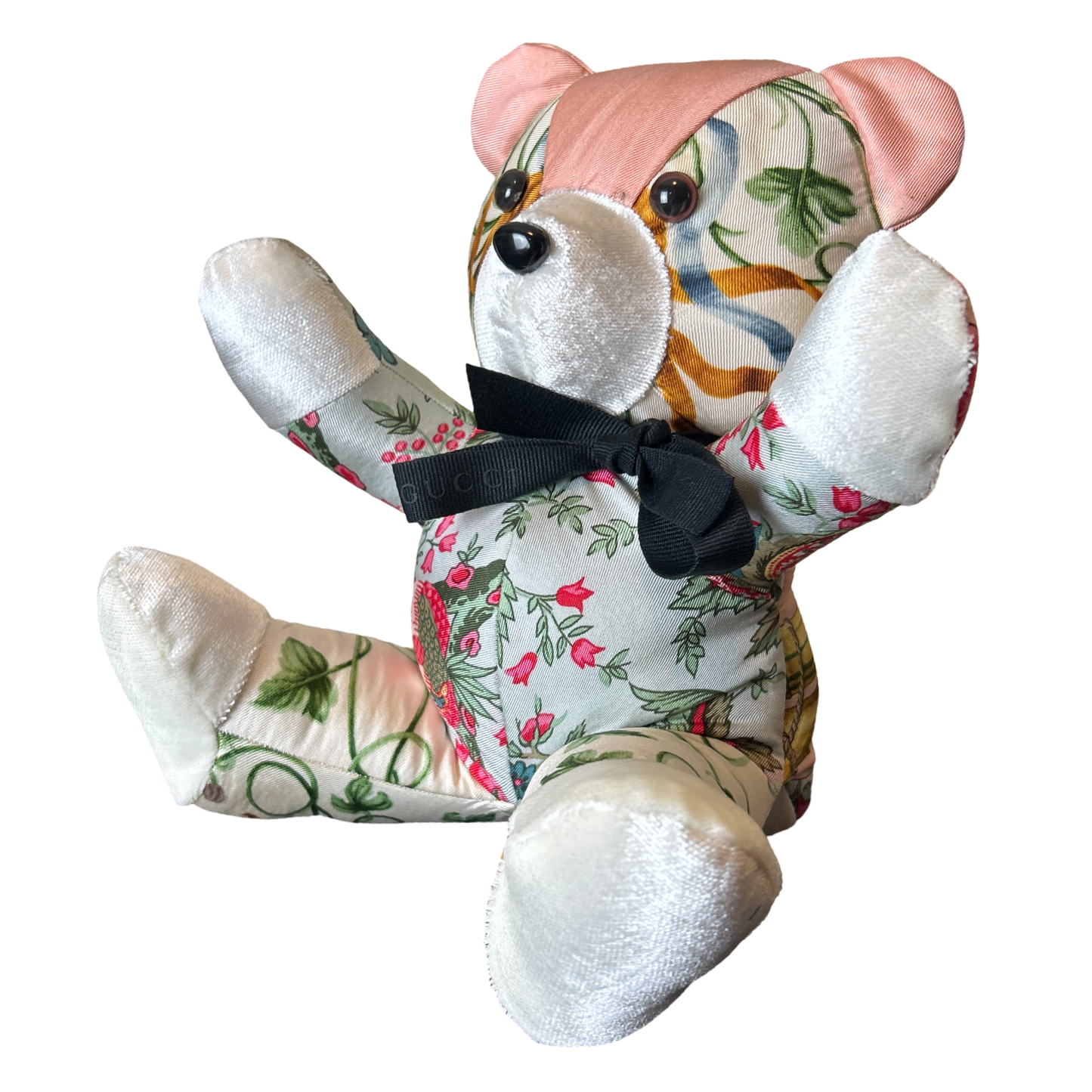 Chinoiserie   Silk Scarf Tender Teddy Bear