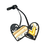 LV Monogram Scarf Double Heart Bag Charm