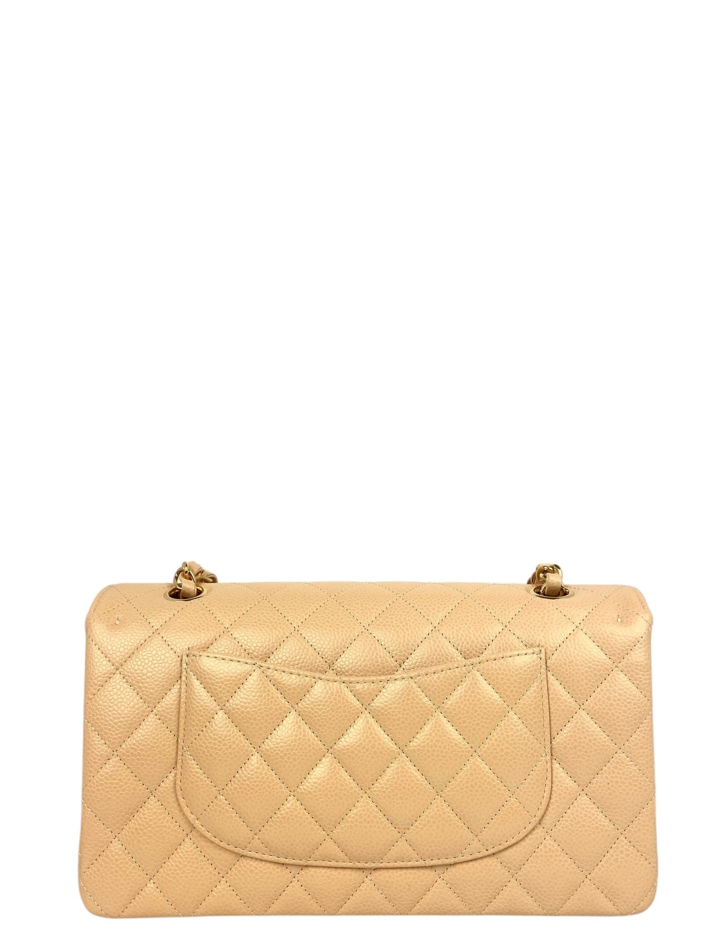 Chanel Beige Caviar Medium Double Flap GHW
