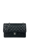 Chanel Black Caviar Leather Double Flap Jumbo Bag