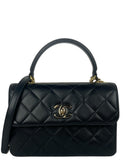 Chanel 2025 Black Lambskin Quilted Trendy CC