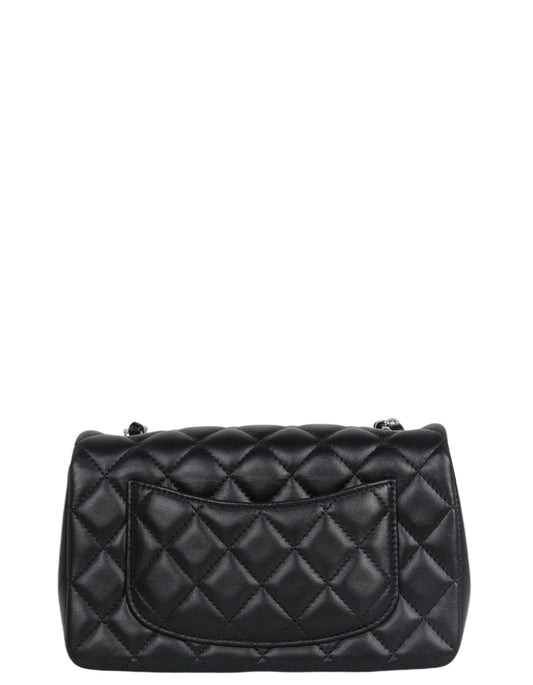 Chanel Black Lambskin Rectangular Mini Flap Bag