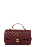 Chanel Burgundy Lambskin Leather Flapbag w/ Handle
