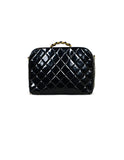 Chanel   Black Patent ZIp Around Bag