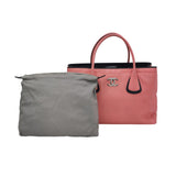 Chanel Cerf Executive 2009 Large Pink and Black Leather Tote Handbag