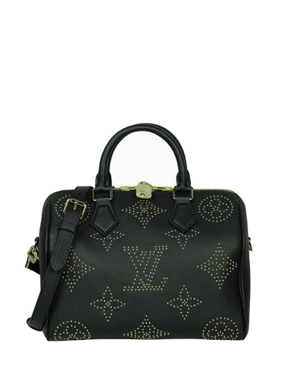 Louis Vuitton Black Studded Monogram Giant Speedy Bandouliere 25 Bag