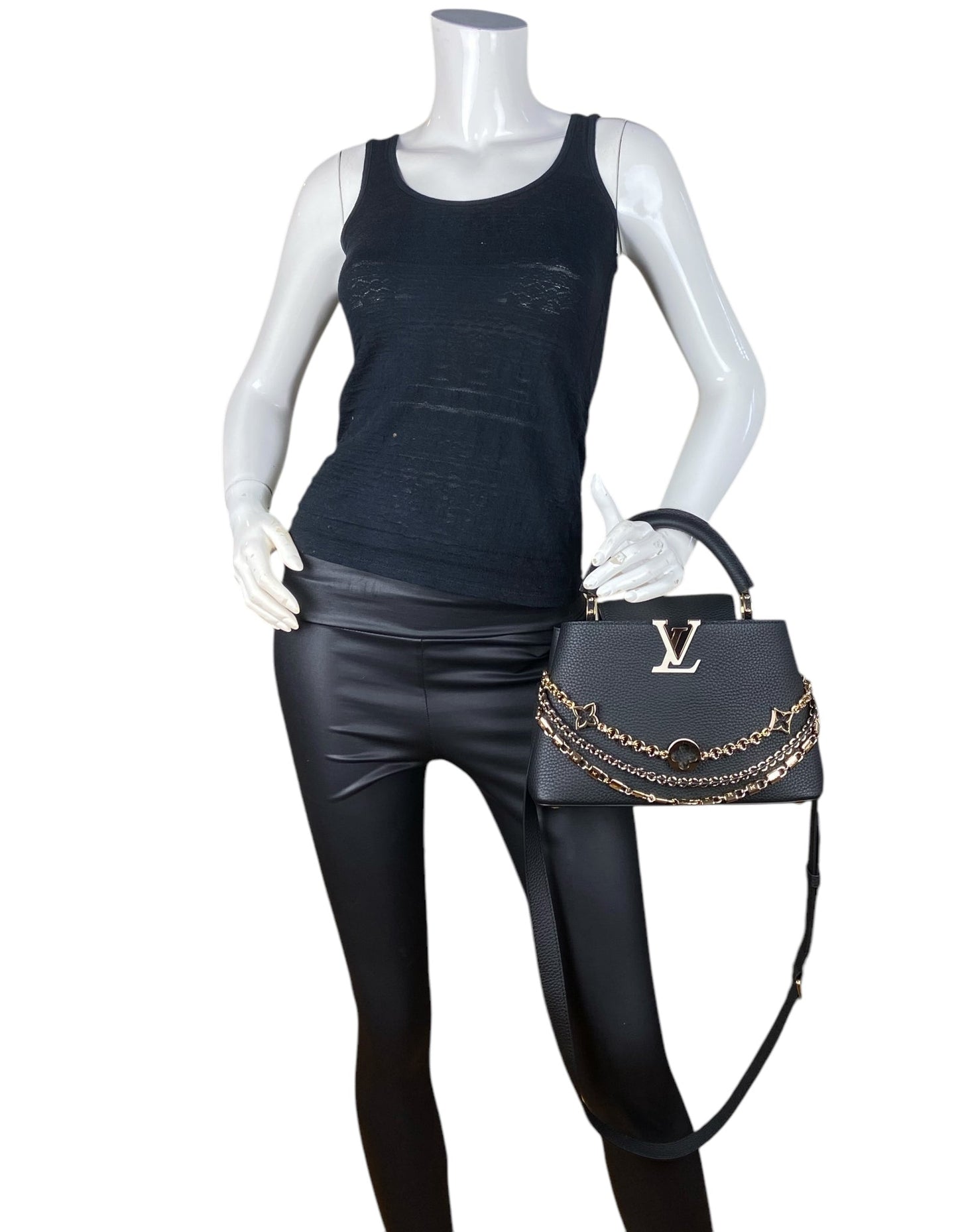 Louis Vuitton Black Chain Capucines BB