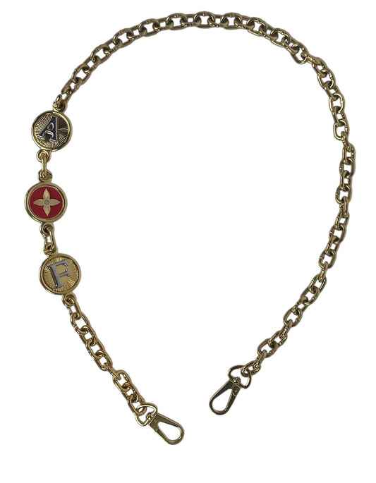 Louis Vuitton Gold/Red My Capucine "AF" Initial Chain Strap