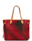 Louis Vuitton Red Monogram Kusama Waves Neverfull MM Tote Bag