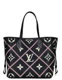 Louis Vuitton '22 Black Empreinte Monogram Giant Broderies Neverfull MM Bag