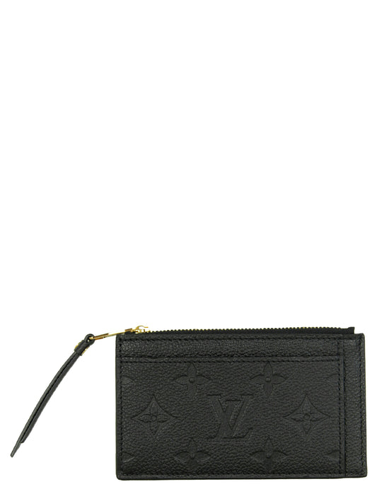 Louis Vuitton Black Monogram Empreinte Zipped Card Holder NM