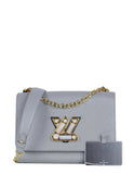 Louis Vuitton Grey Leather Epi Twist MM Bag with Moonstone Logo